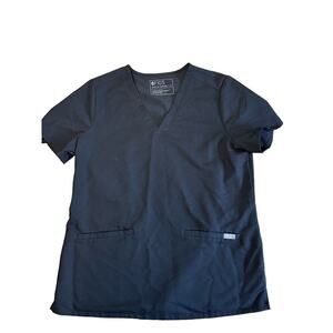 Figs Casma Three-Pocket Scrub Top‎ in Black